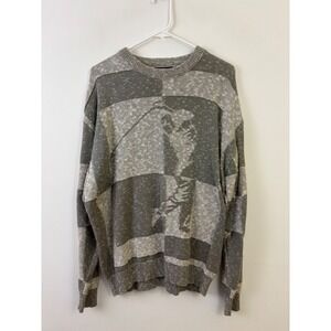 Vintage Golf Sweater Men's L Pullover Crew Neck Patchwork‎ Pattern Made in USA